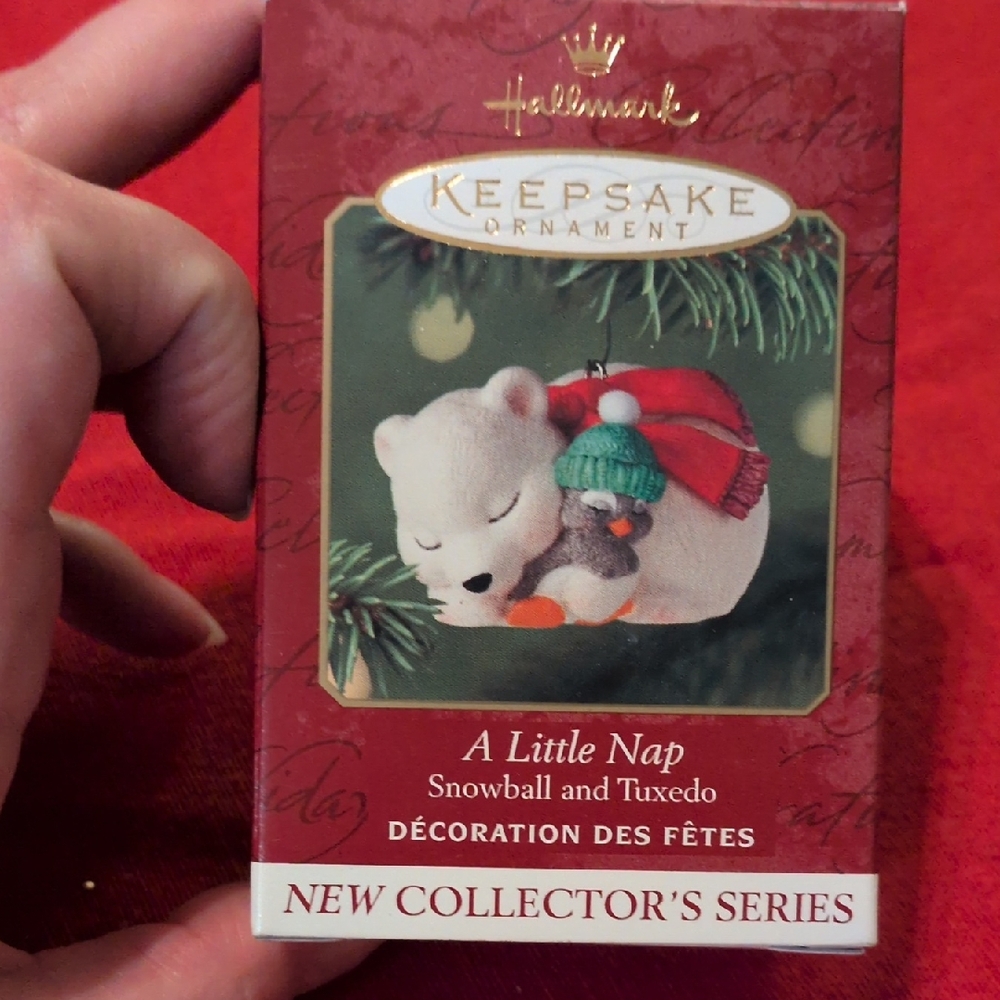 Hallmark Keepsake Ornament - White and Gray Bear with Red Accents